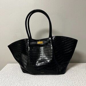 DeMellier The New York Bag Black Croc Effect Leather